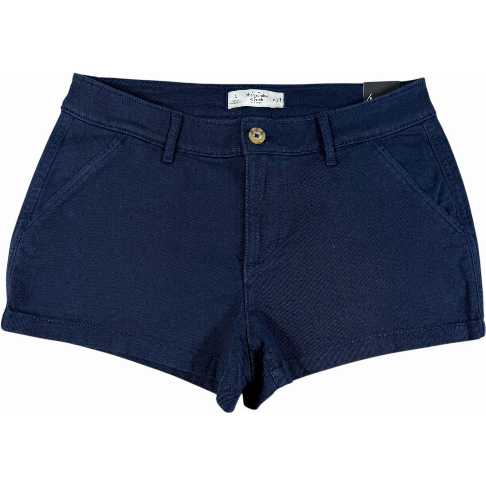Abercrombie And Fitch Women's Navy Mid Rise Chino Shorts Women's Size 4 Nwt